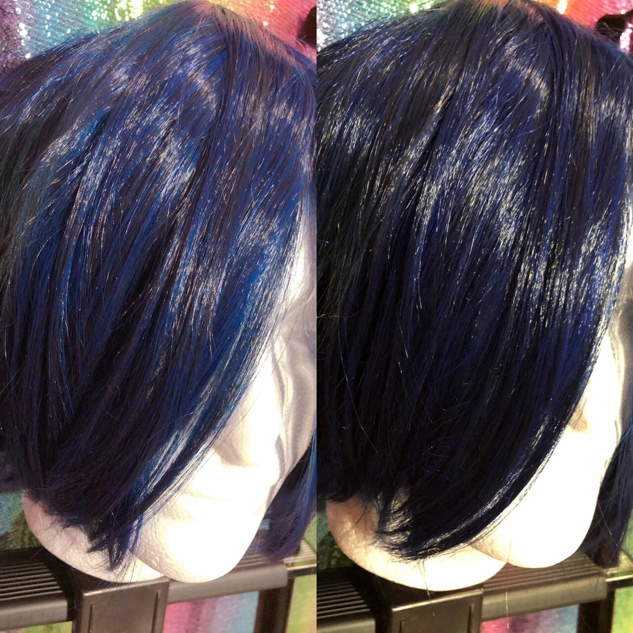 HEAT RESISTANT Dark Blue Black Fusion EPIC COSPLAY Short Wig SHIPS FAST from USA