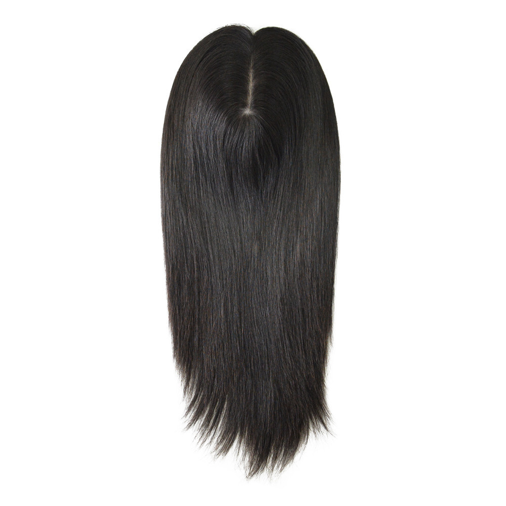 Women Topper Cuticle Remy Hair Silk Top Pieces Long Human Hair 15” TP34
