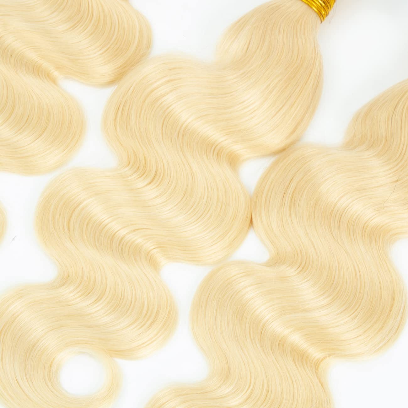 Aikebi Brazilian Human Hair Bundles 24 26 28 Inch Gold Blonde Color 613 Body