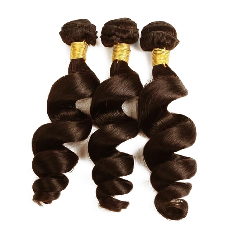 Heumhrn 4 Brown Bundles Human Hair Chocolate Loose Deep Wave Bundles 20 20 20