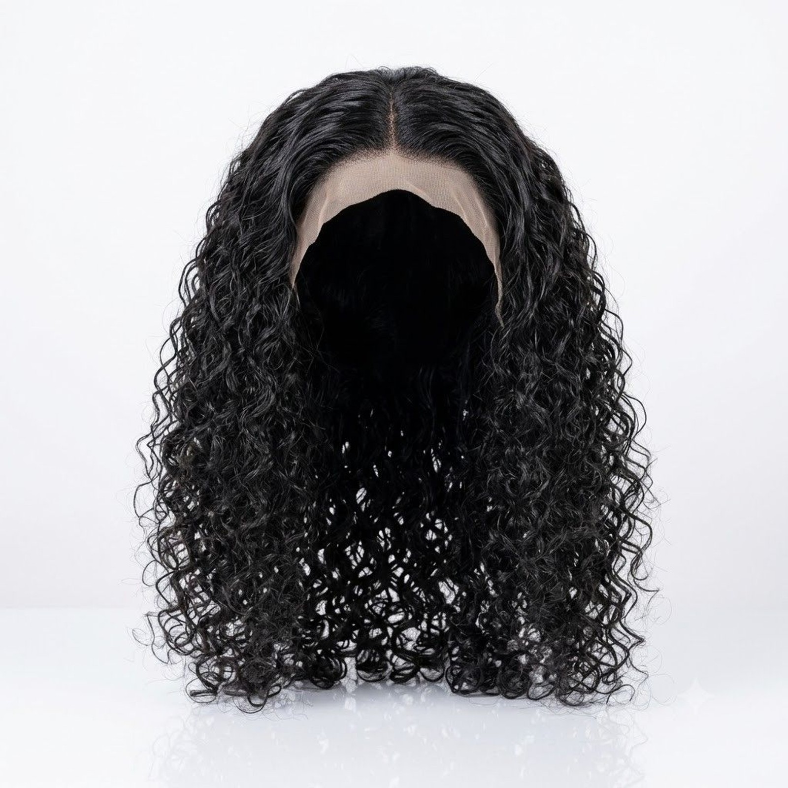 Black Kinky Curly Lace Front Wig Long Deep Wave Synthetic Hair Adjustable Cap NE