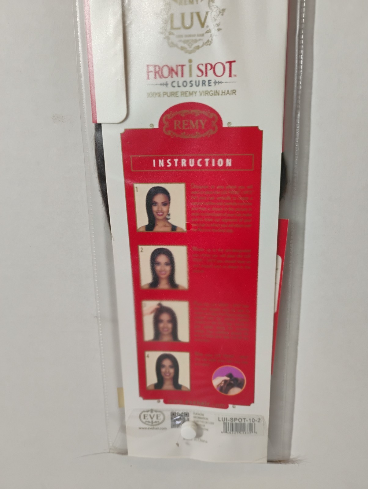 LUV Pure Remy Virgin Human Hair Front I Spot Closure 10″ Color 2 – Dark Brown