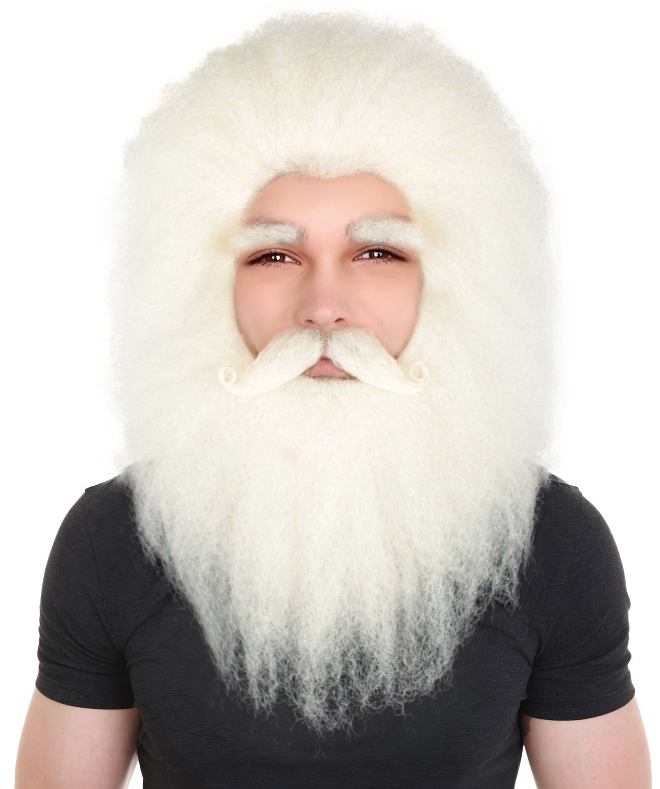 Adult Unisex Christmas Santa Wig, Mustache&Beard Set,Side/Back Lace Front,HX-086