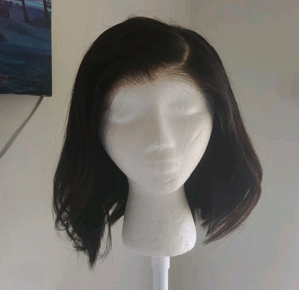 10″ 7×5 Front Lace Human Hair Black Bob Side Part