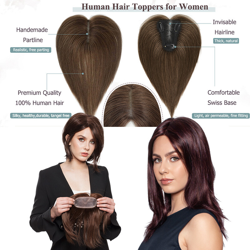 THICK MONO Top Pieces Toupee LACE 100% Remy Human Hair Toppers Silk Base