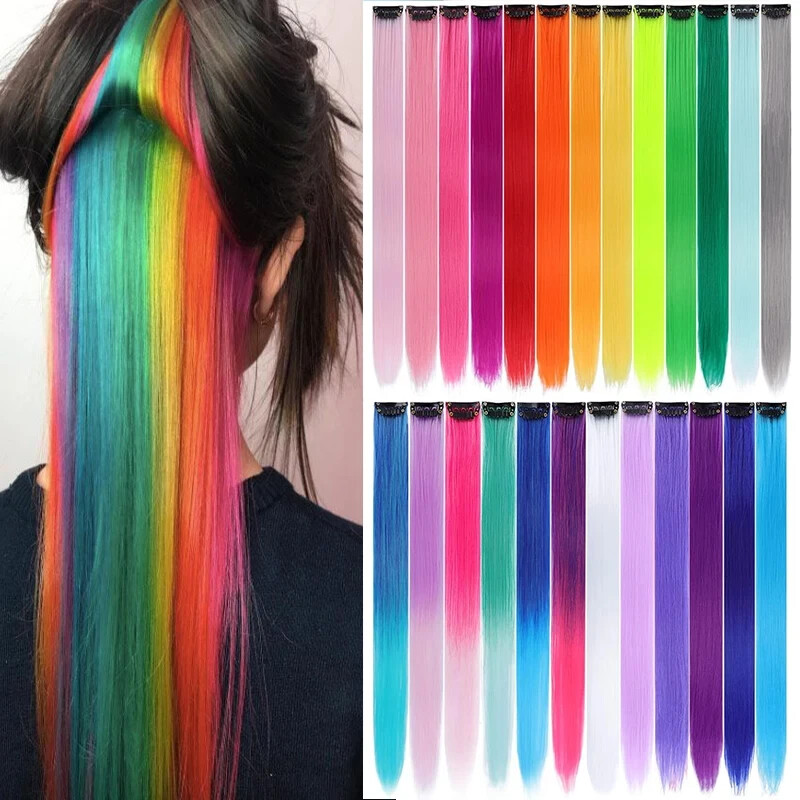 Colored Hair Extensions Multi Mix Colors Clip