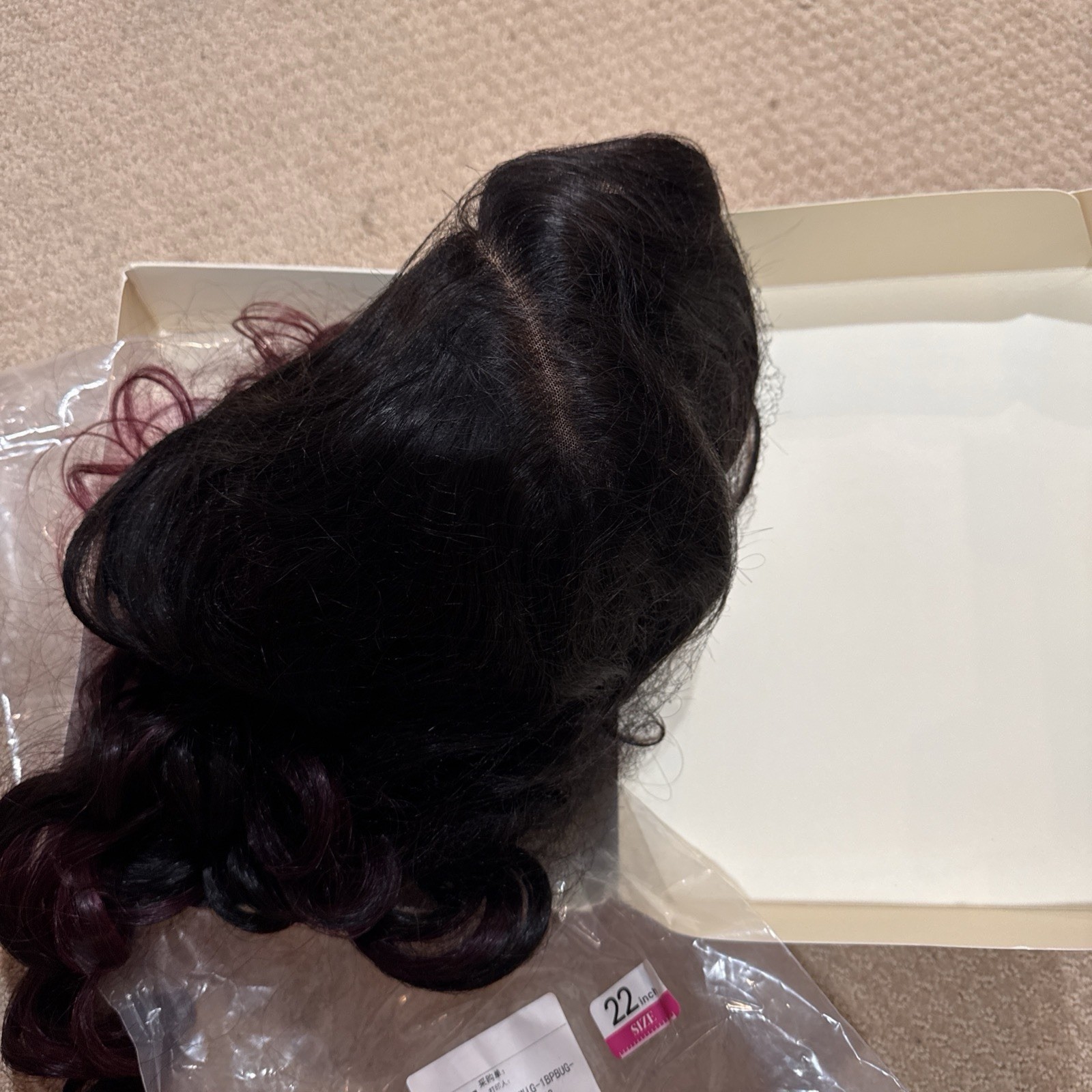 TESLAL 1B/99J Highlight Burgundy Wear and Go Glueless Wig 260% Density Precut 22