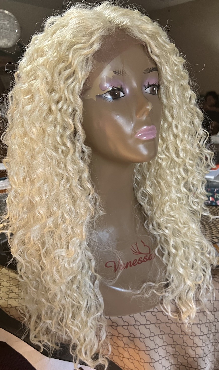 LACE FRONT FULL WIG LONG LAYERED SPIRAL CURLS HAND TIED CAP 613 HEAT OK NEW