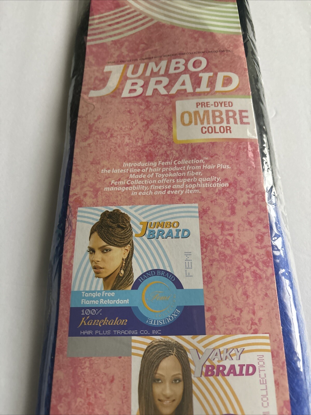 jumbo braid premium soft hair. Remy Feeling Blue Colored Ombré TT1B/D.plum