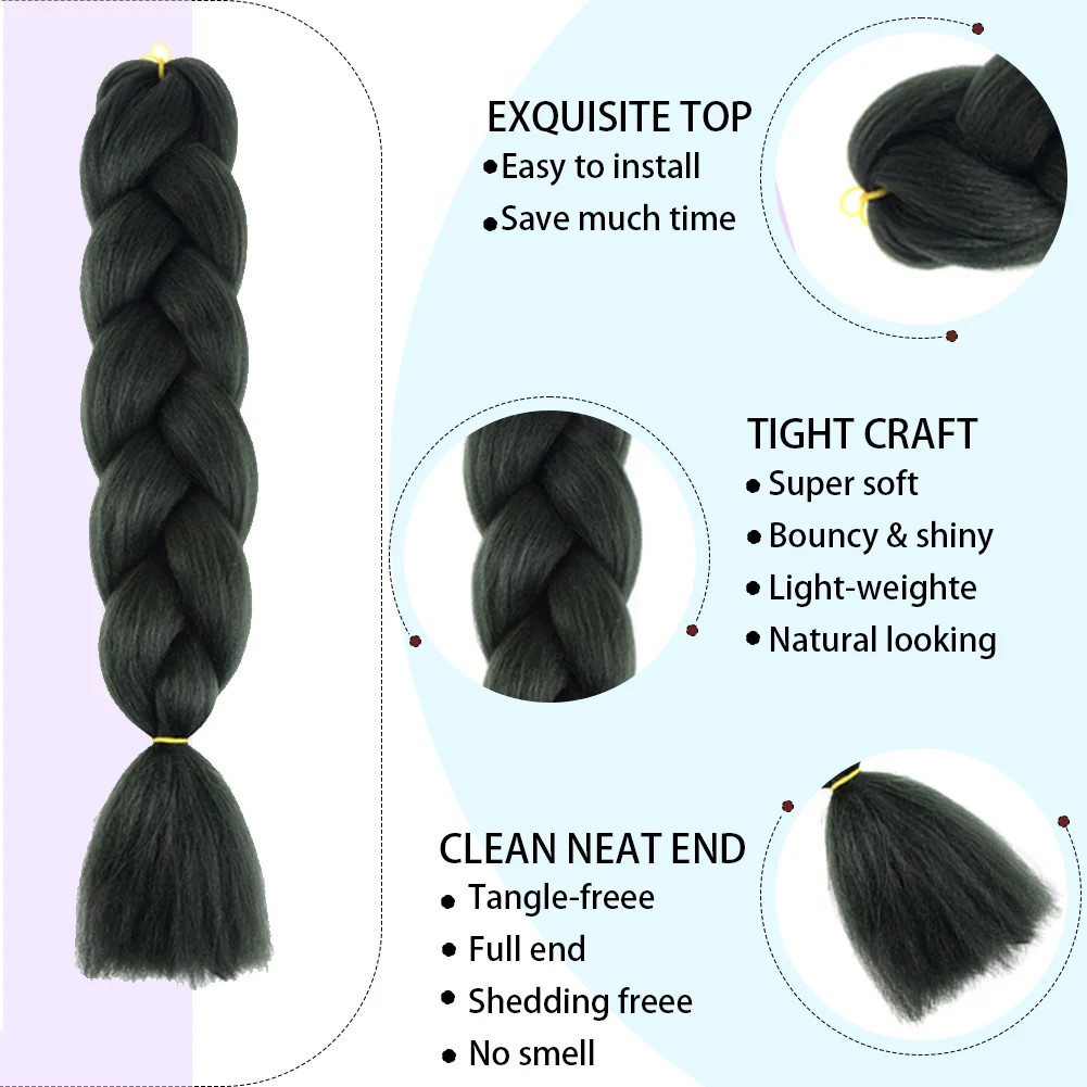 DIY Jumbo Braiding Hair Synthetic Afro Ombre Crochet Braid Extensions For Women