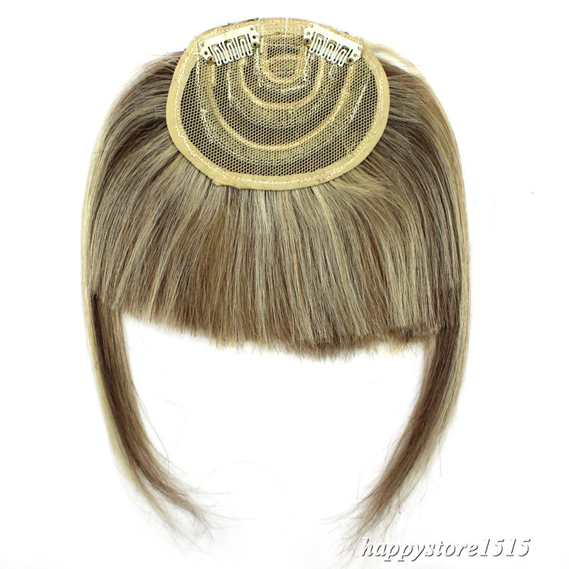 Clip in Front Bangs Clip on Fringe Hair Extensions Real Remy Human Hair Straight
