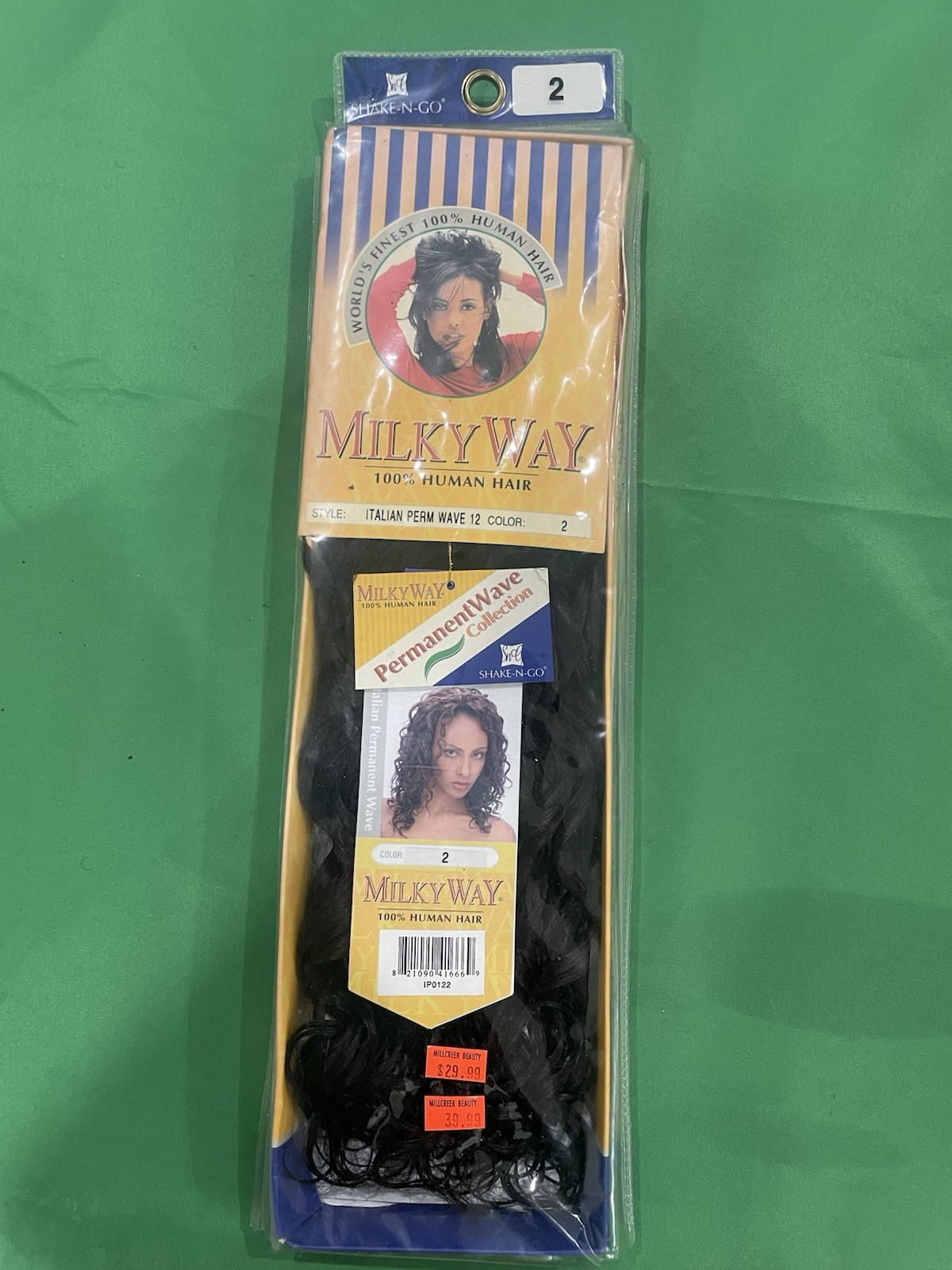 Milky Way 100% Human Hair Italian Perm Wave 12″ Weaving Sew-In Color 2