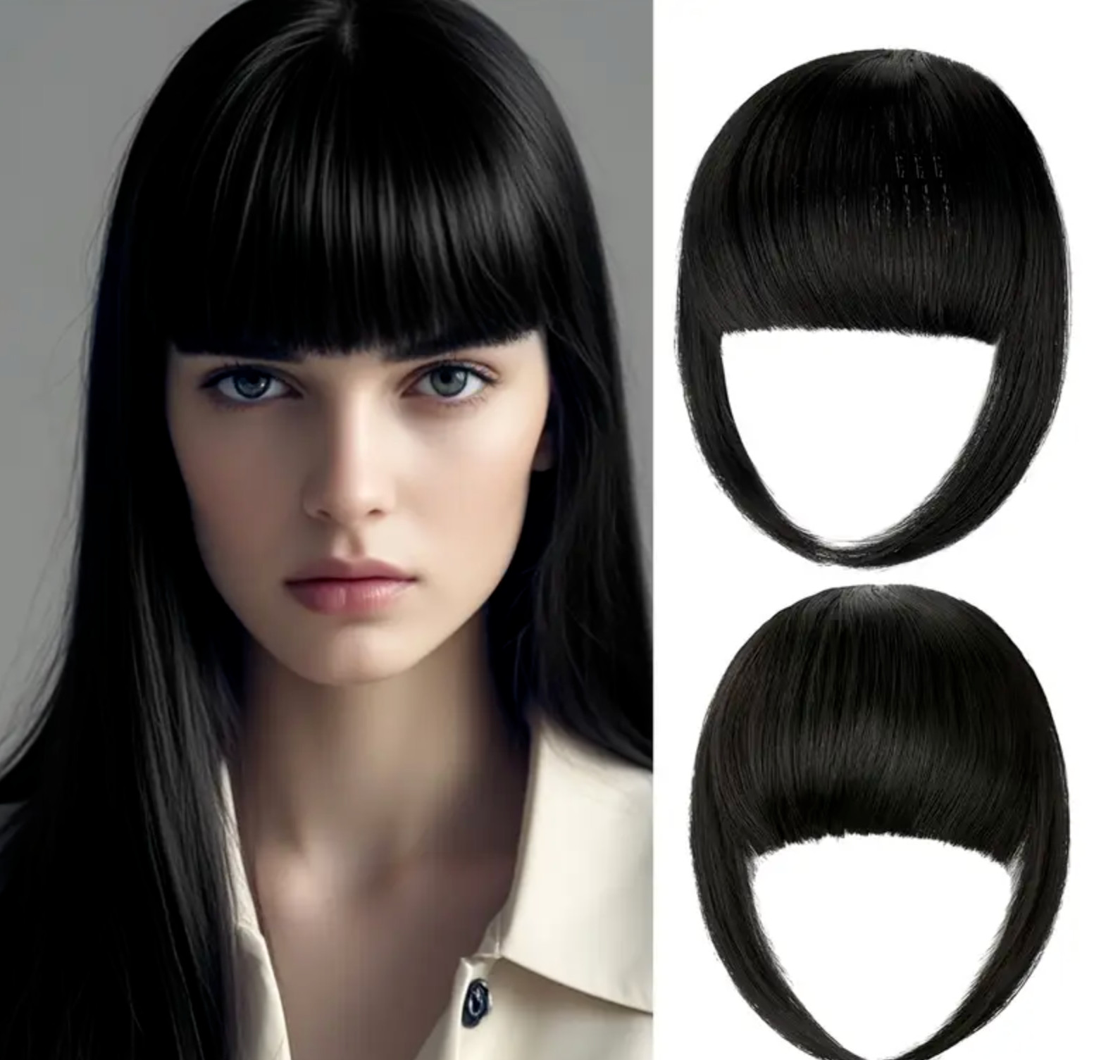Bang Hair Extension Black Bangs Halloween Costume Cosplay Fashion Style Beauty