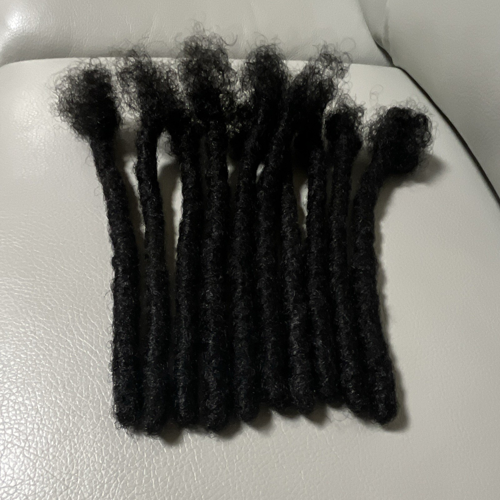 Black Dreadlock humain Hair Extensions, Curly Texture, 9 in, 10 Pc
