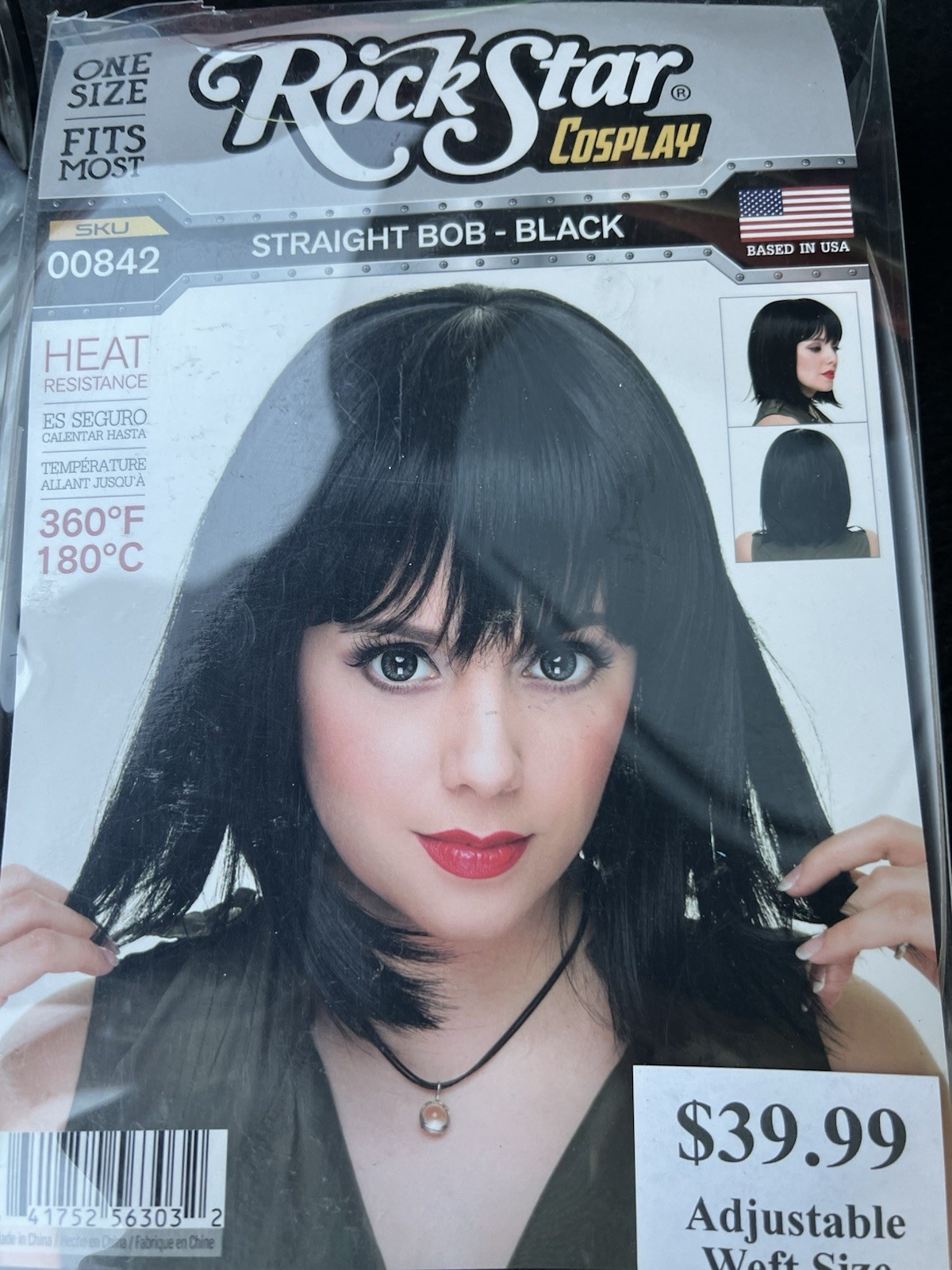 Rockstar Wigs Cosplay Straight Bob Black 00842 One Size Fits Most Heat Resistant