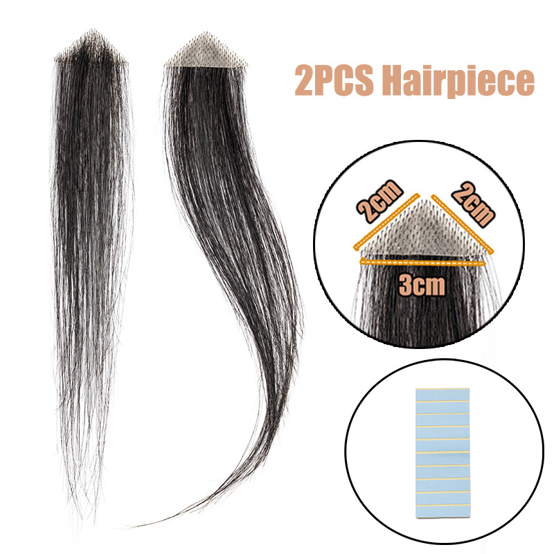 100% Human remy Hair Bald Spot Patch Toupee Forehead Hairpiece Hair Replacement