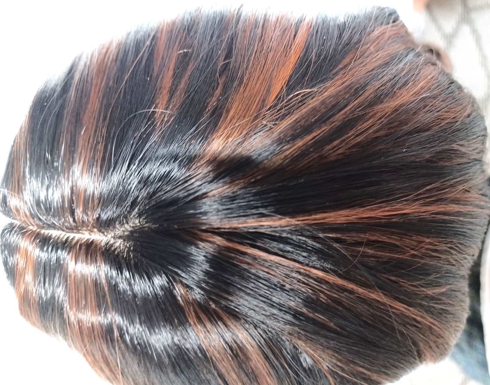 WIG 26″ BLACK/BROWN SYNTHEIC HAIR OUR #3 WITH HAIR NET