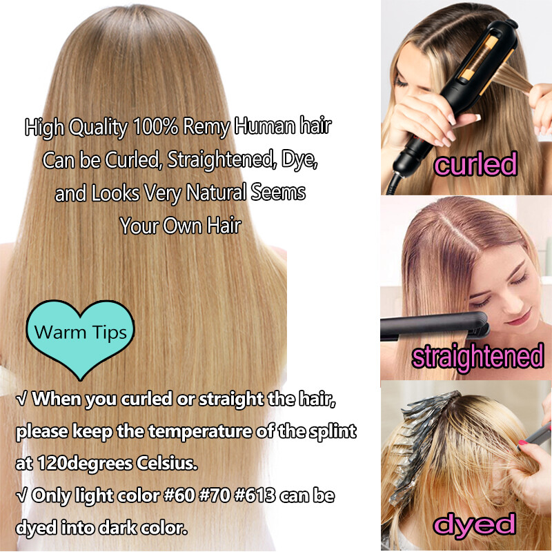 CLEARACNE Clip in Russian Remy Human Hair Extensions 8 Pieces 18 Clips Full Head