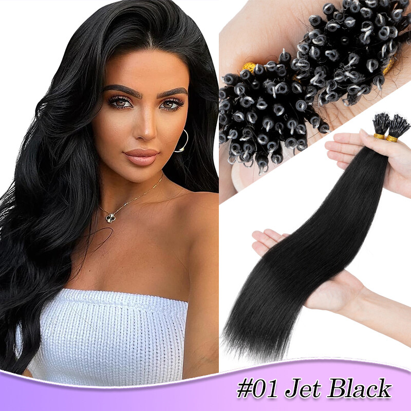 Nano Ring Micro Loop Link Bead 200S Full Head Thick Remy Human Hair Extensions