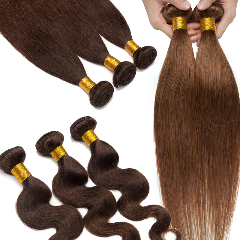Unprocessed 100% Real Human Hair Bundles Virgin Brazilian Weaves Sewn In Colored