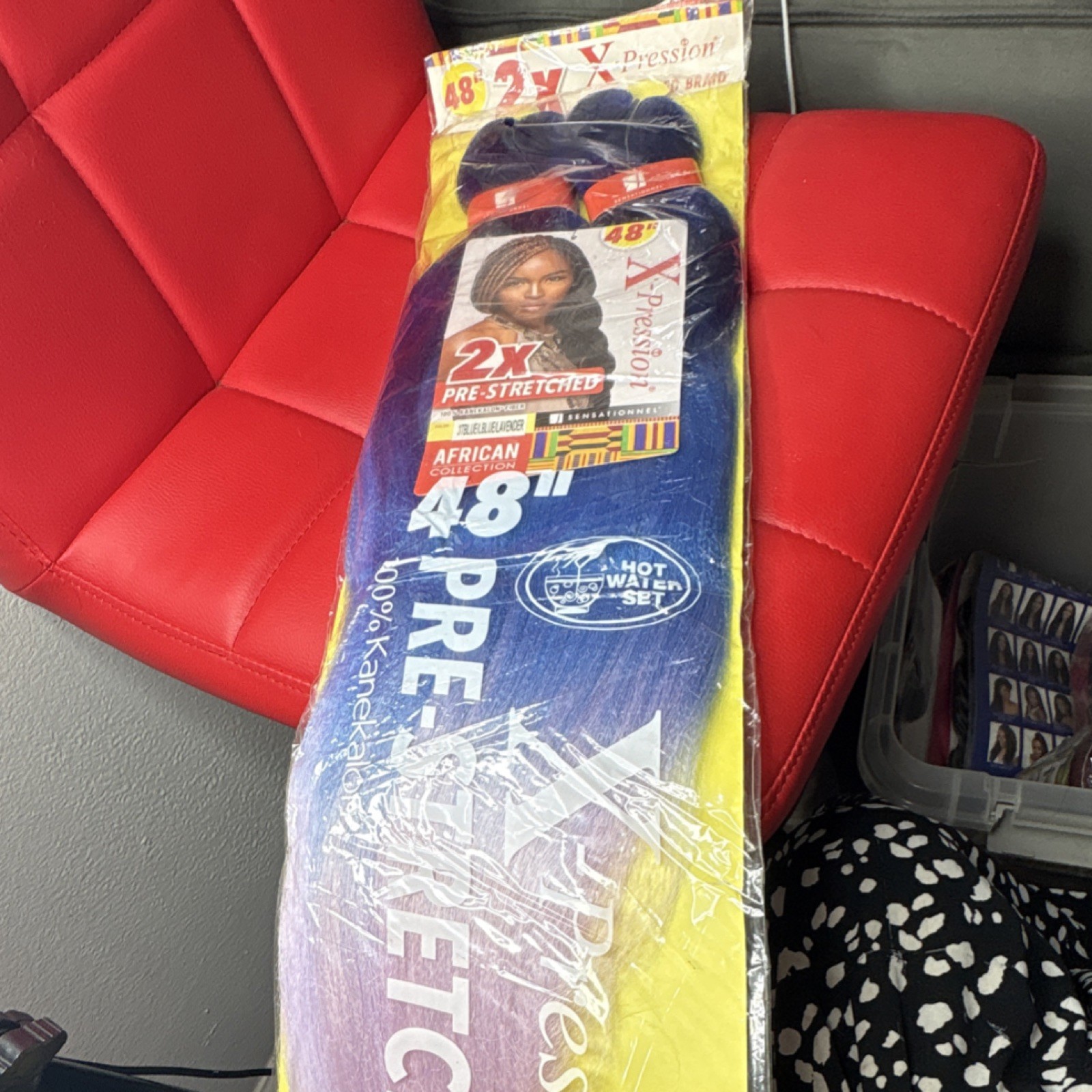 SENSATIONNEL X-Pression Braid Hair Extension 48 Inch Blue Pre-Stretched