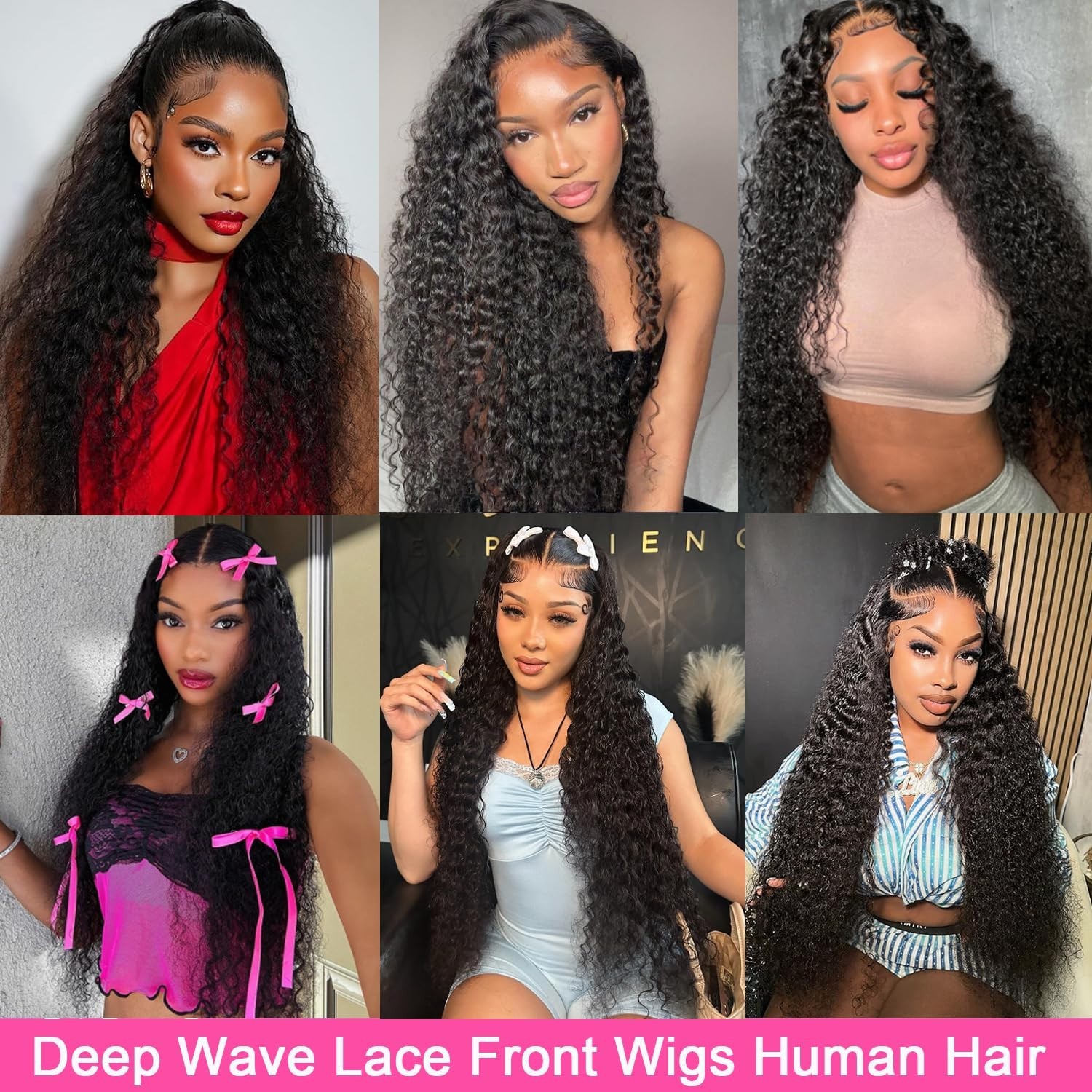 30″ Deep Wave Lace Front Wig – 200 Density, 13×6 HD Frontal, Pre-Plucked, Curly,