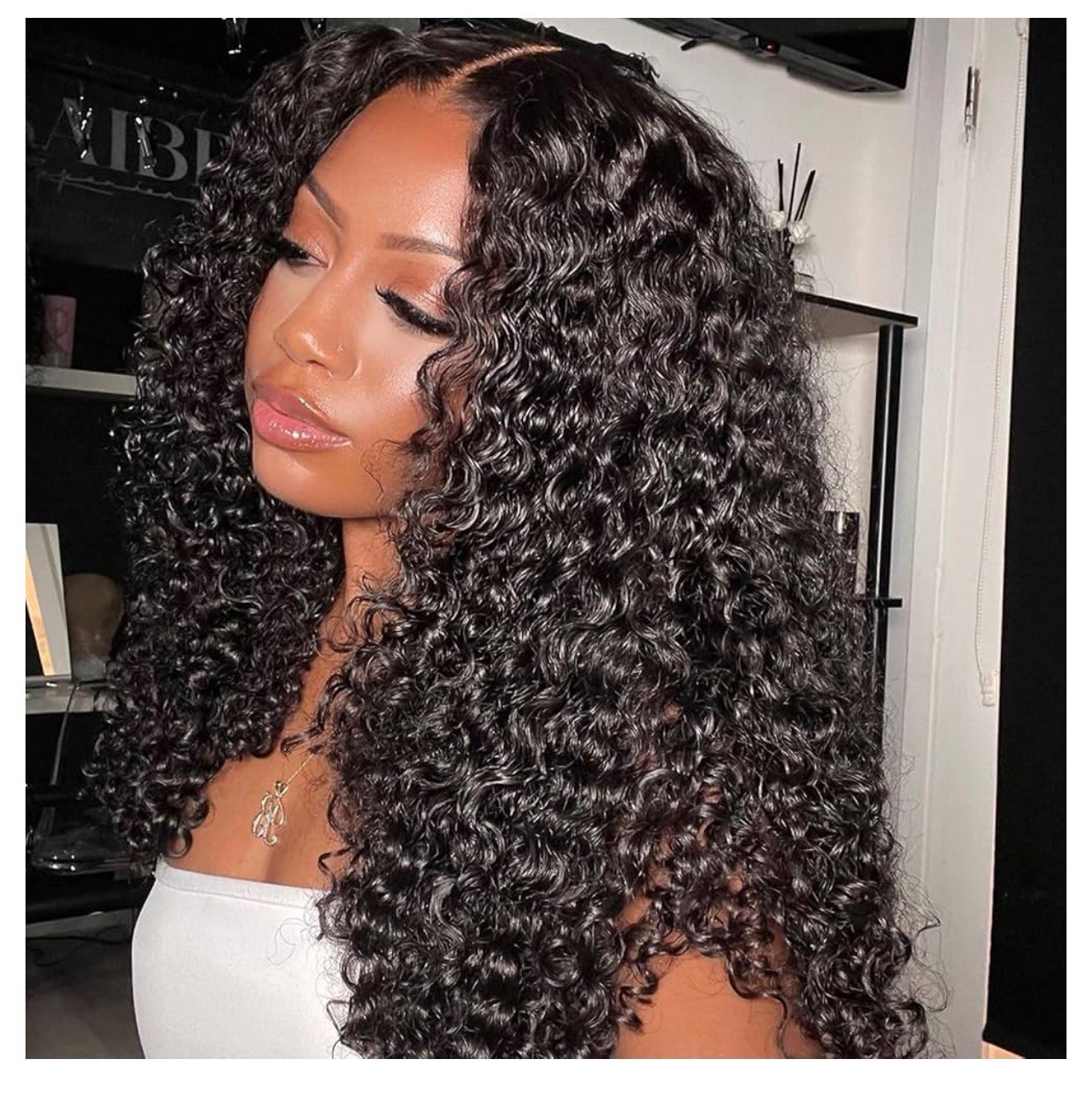 Lace Front Wig Curly Wave 13×4 Size 12”