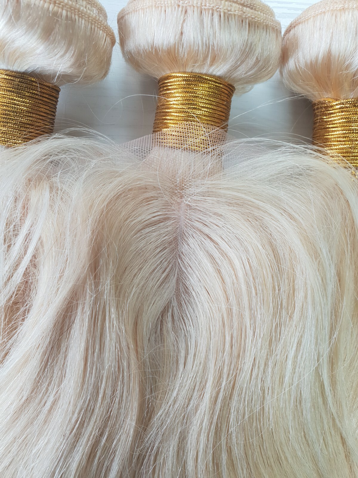 12A BRAZILIAN VIRGIN HAIR STRAIGHT BLONDE 613# 10+10+10&10INCH SILK BASE CLOSURE