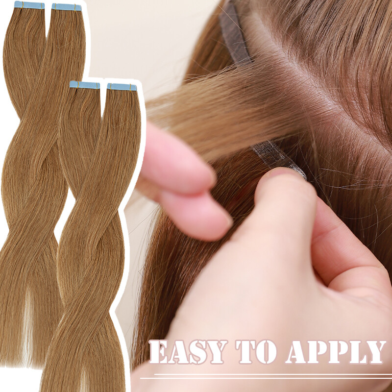 Invisible Tape in Real Human Remy Hair Extensions Skin Weft Blonde Russian Hair