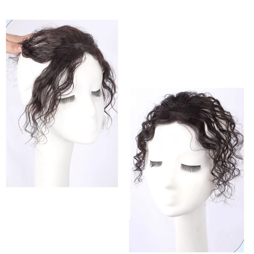 Curly Wavy Hair Clip In 100% Human Hair Toppers -Loss Thin Hair Top Replacement
