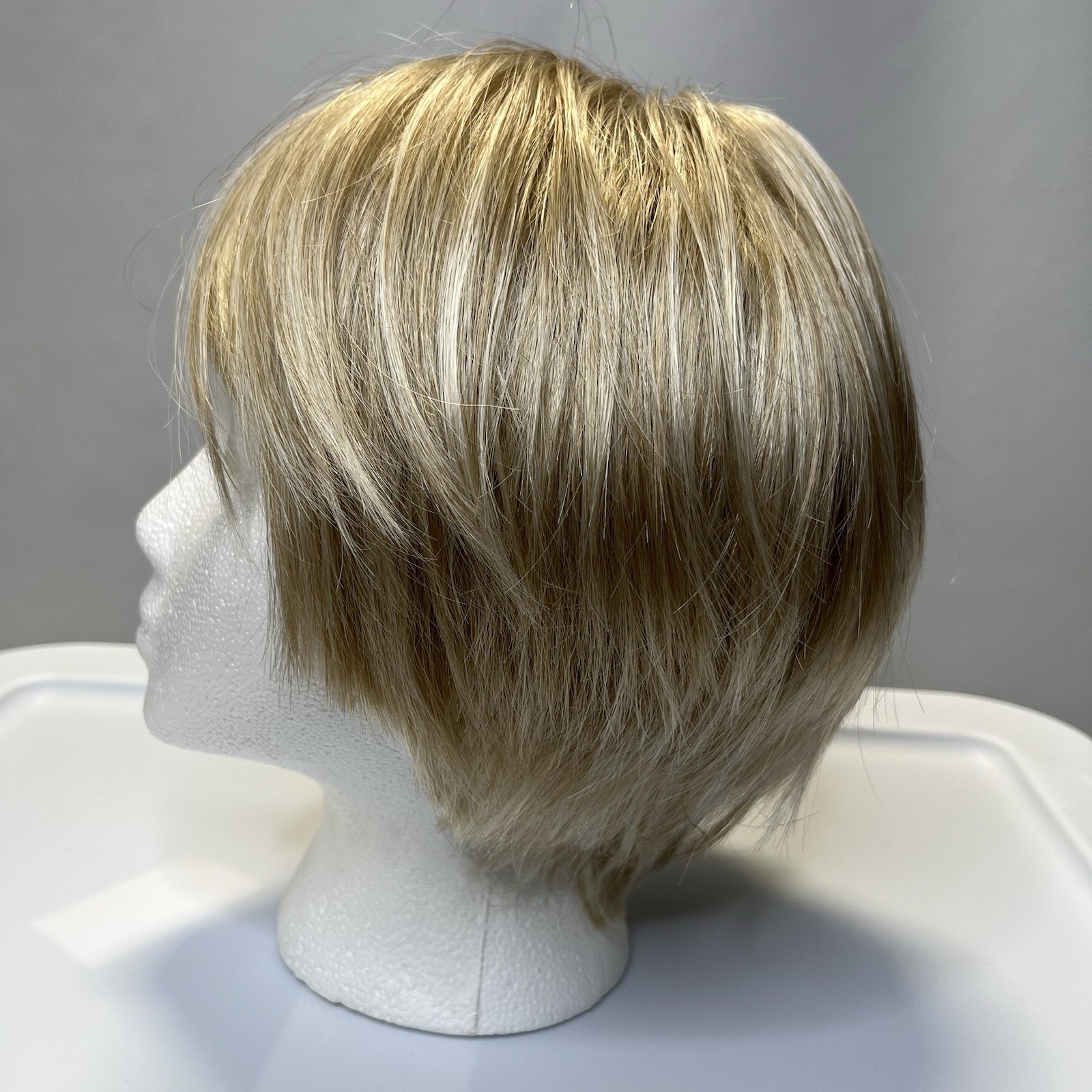 Francesca Wig By Envy Light Blonde Color Short Bob With Razor Cut Full Bangs