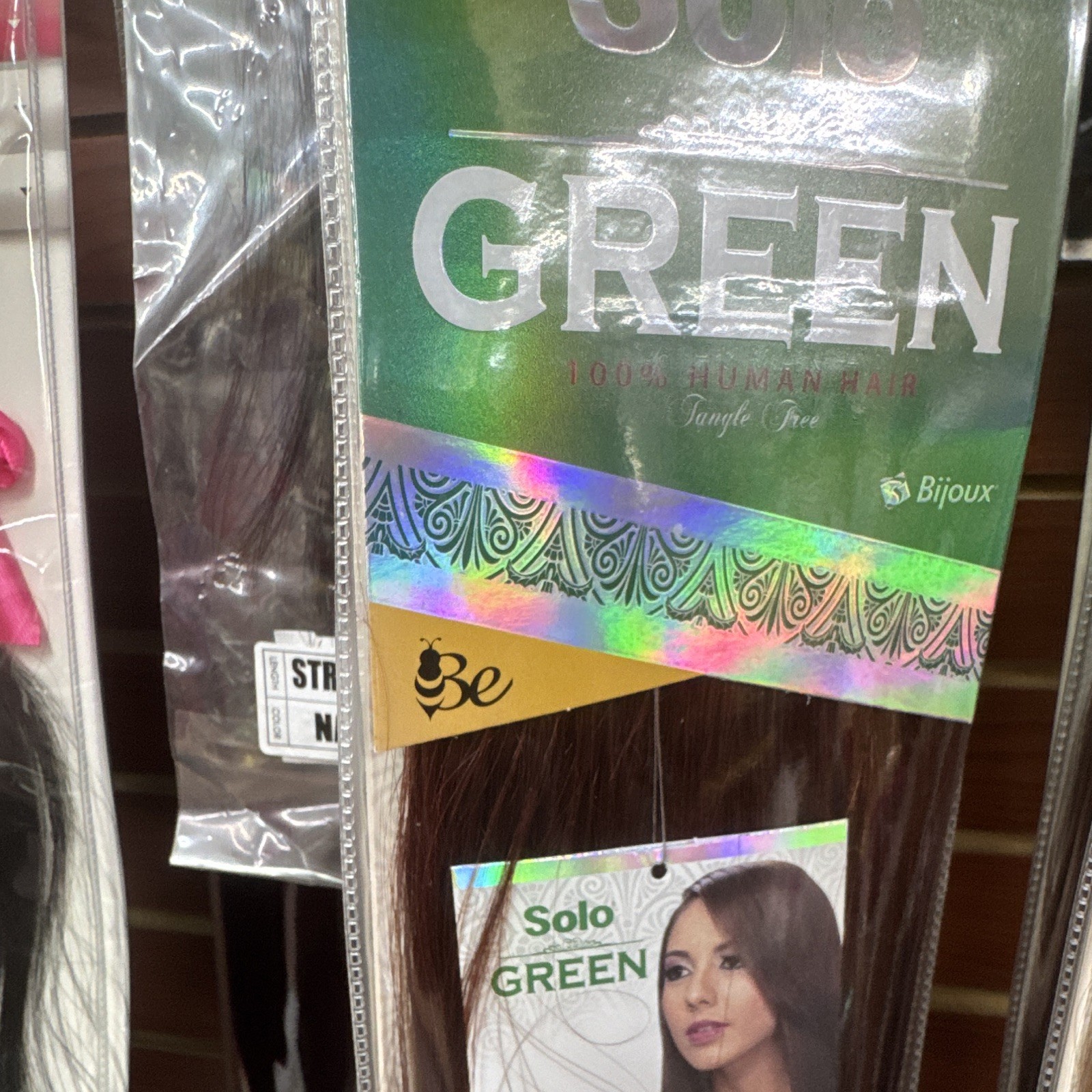 Bijoux Solo Green Remy Human Hair Extension 18in Green Straight Weaving