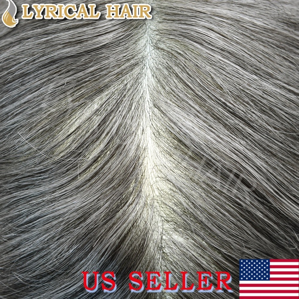 Thin Skin Mens Toupee Human Hair Replacement System V-looped 0.06mm PU Hairpiece