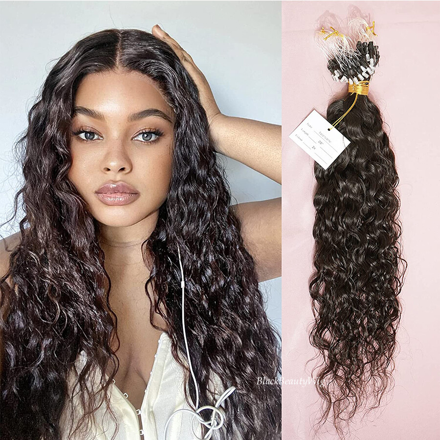 Micro Loop Human Hair Extension Loose Wave Brazilian Microlink Hair 100strands