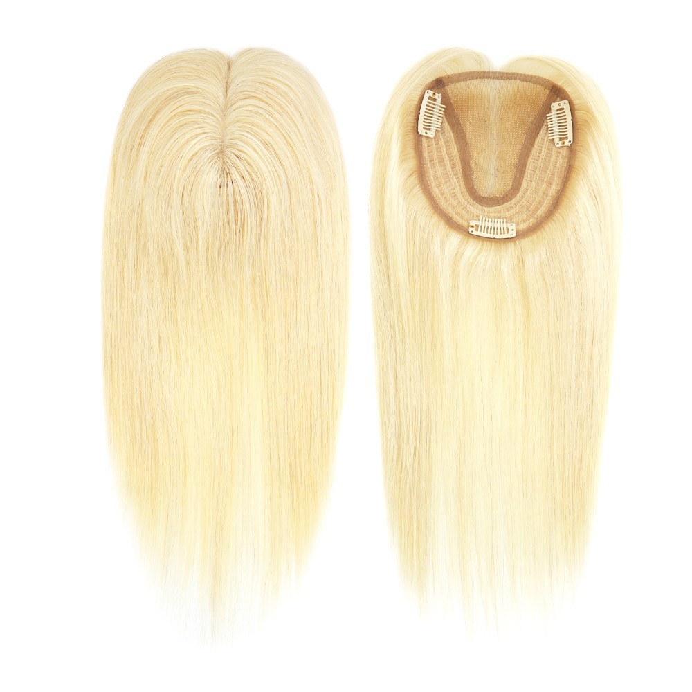 Womens Human Hair Replecement System Wig Durable Lace Wefted in sides Hairpiece