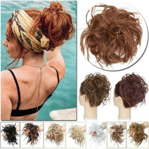 45g Messy Bun Scrunchie Hair Piece False Updo Cover Hair Extensions Curly Bun US