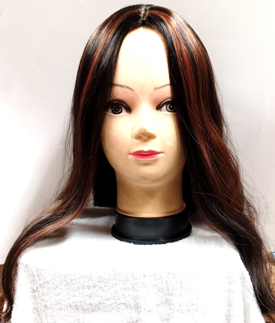 WIG 26″ BLACK/BROWN SYNTHEIC HAIR OUR #3 WITH HAIR NET