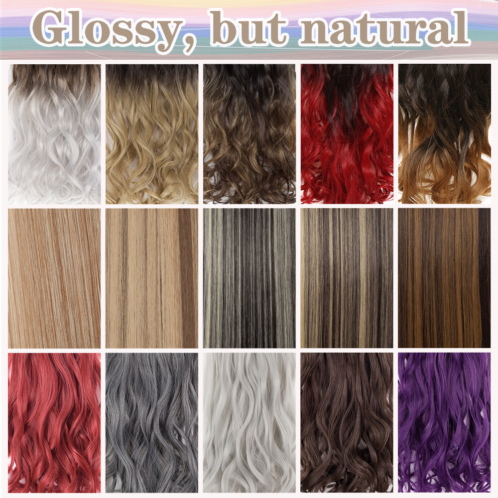 100% as remy human Hair Long Full Head Clip in on Hair Extensions Thick Ombre US