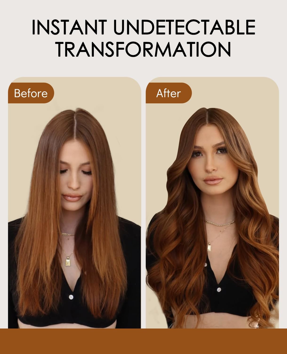 Vinbao Invisi Edge Tape In Hair Extensions Auburn Ginger 55G 20In 20Pcs
