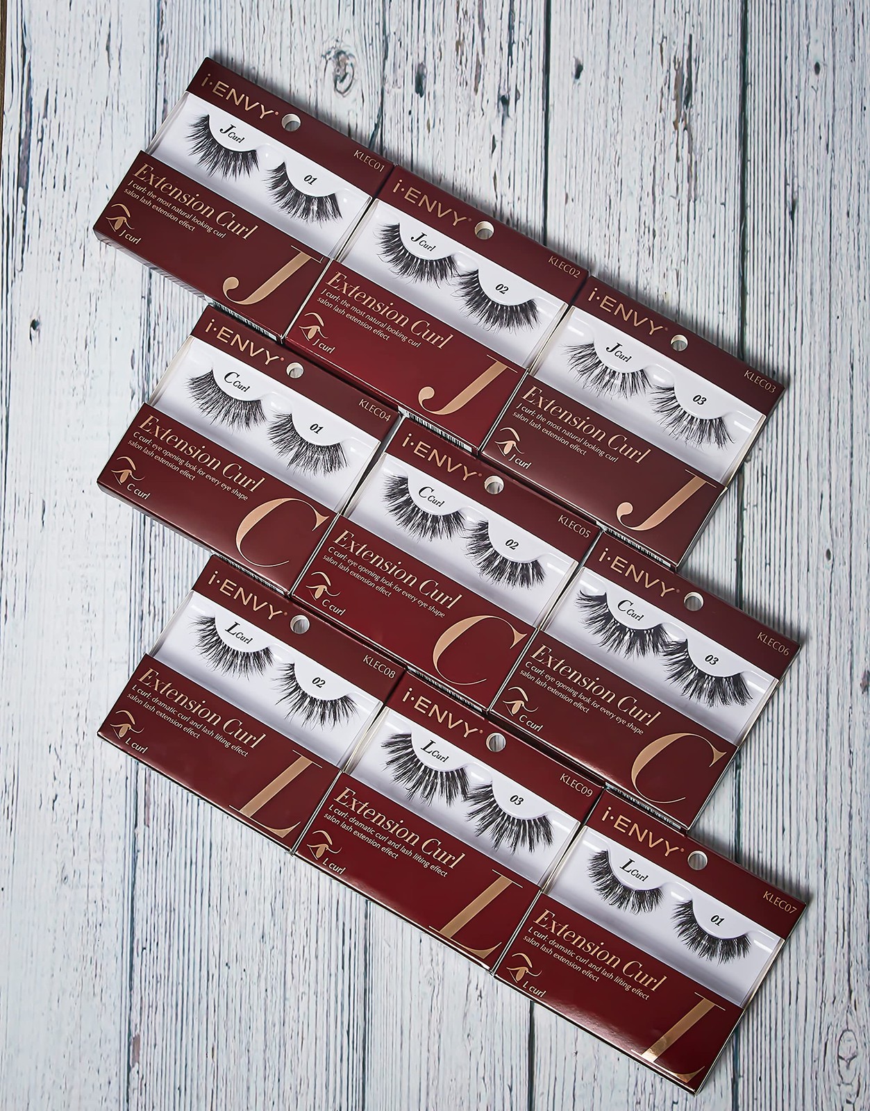 i-Envy False Eyelashes L Curl Natural Lashes Salon Lash Extension Effect
