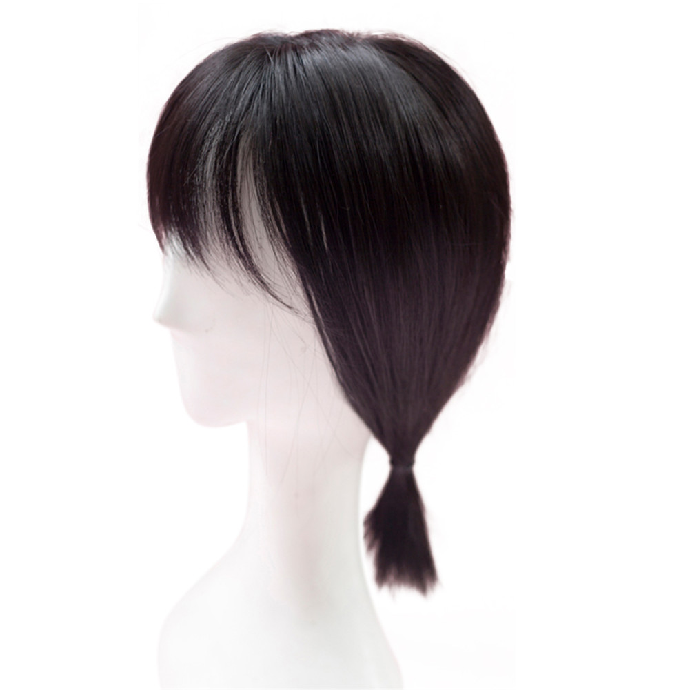 Mono Hairpiece/Toupee Replacement Women Top Synthetic Hair Topper With Bang