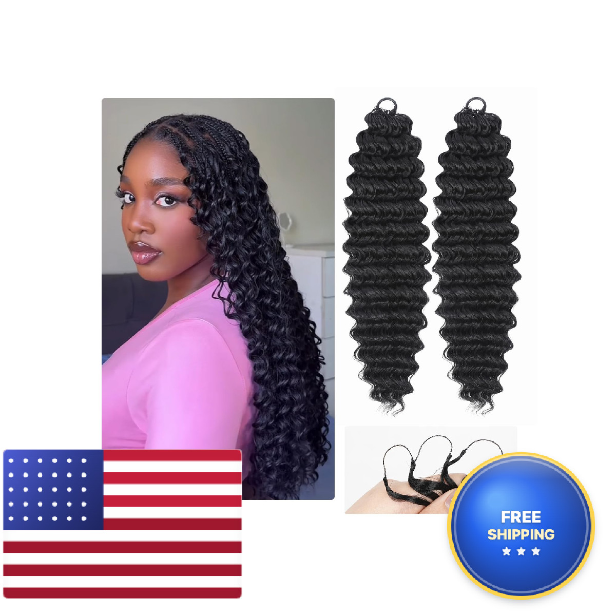 Sambraid Feather Crochet Hair For Black Women Miracle Knots Pre-Separated
