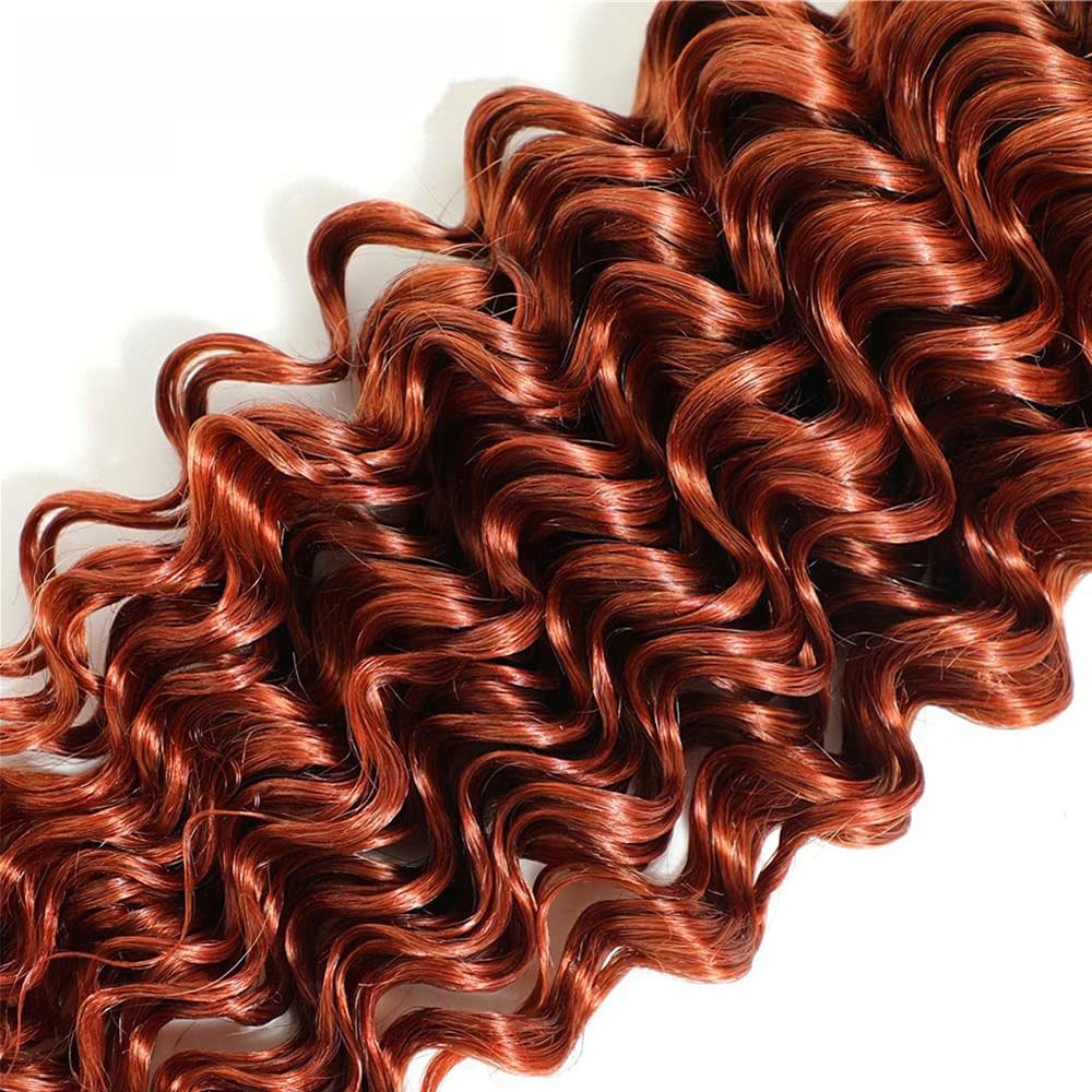 Auburn Deep Wave Bundles Human Hair Color 33 Bundle 18 20 22 Inch Huxowax Brazil