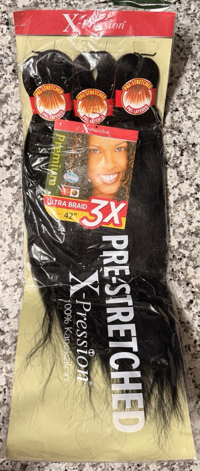 Lot of 8 Outre X-Pression Ultra Braid 3X 42” Pre-Stretched Kanekalon Hair Color