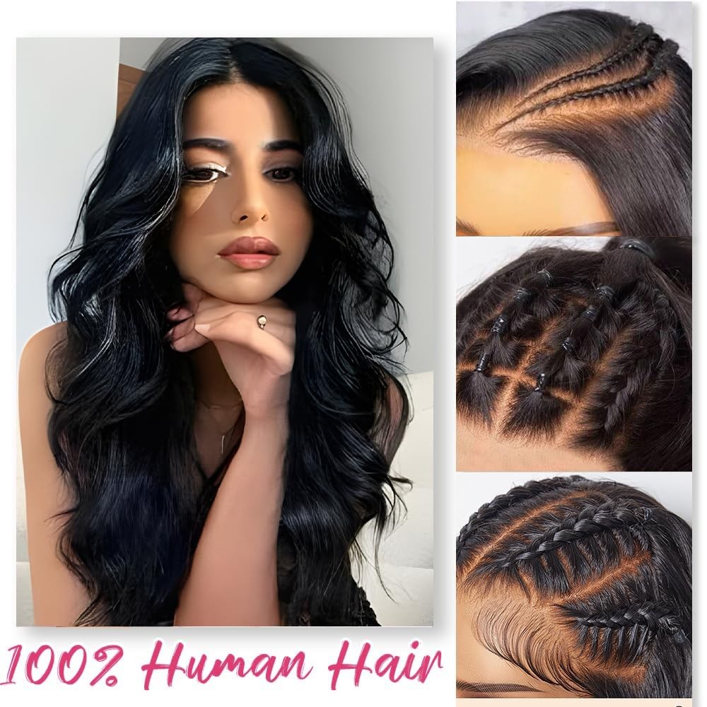 Beworthair 13X6 Body Wave Lace Front Wigs Human Hair Pre Plucked 220 Density Hd