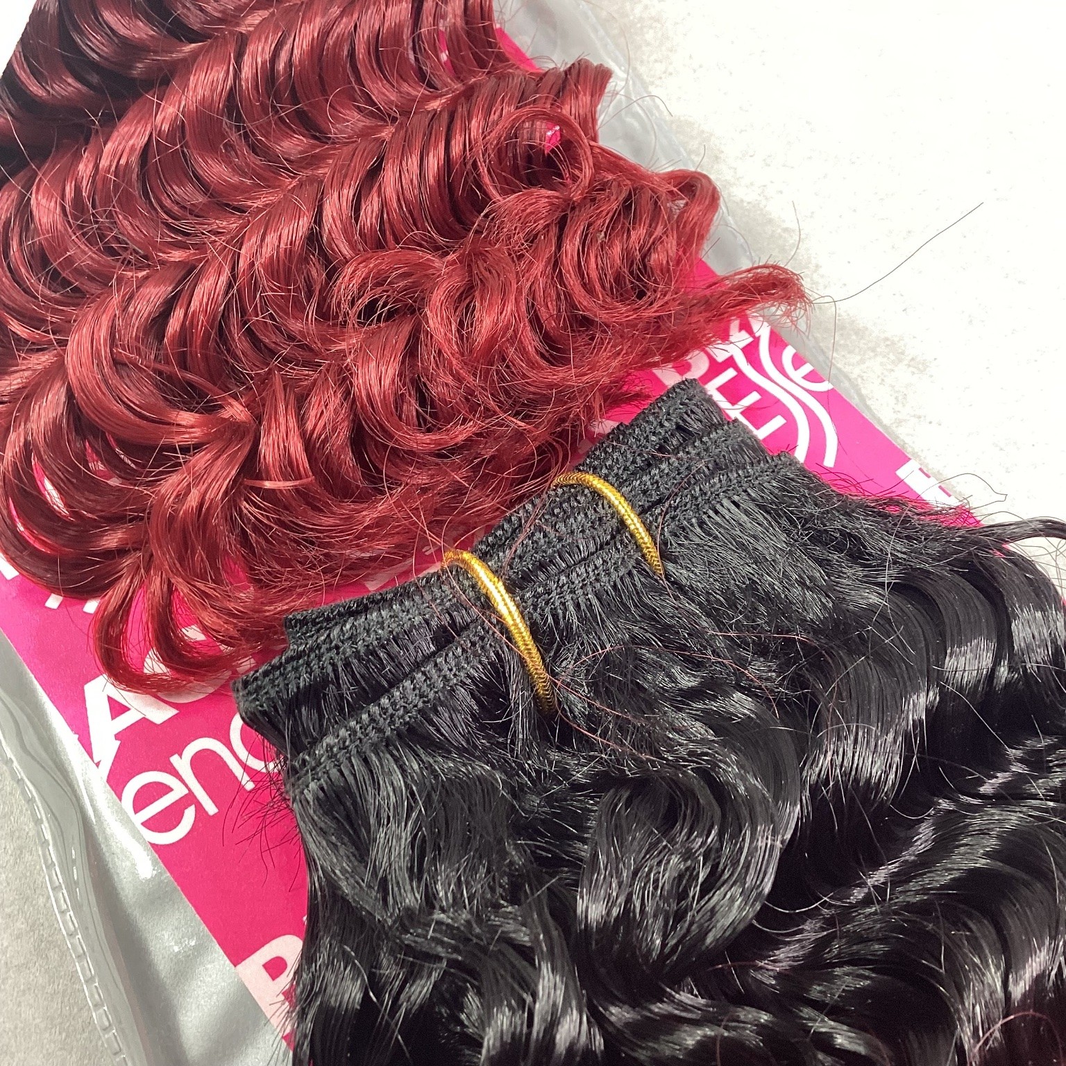 BLACK Essence N/DEEP/W/8 T1B/BG Human Hair Weave Extensions Wavy Burgundy