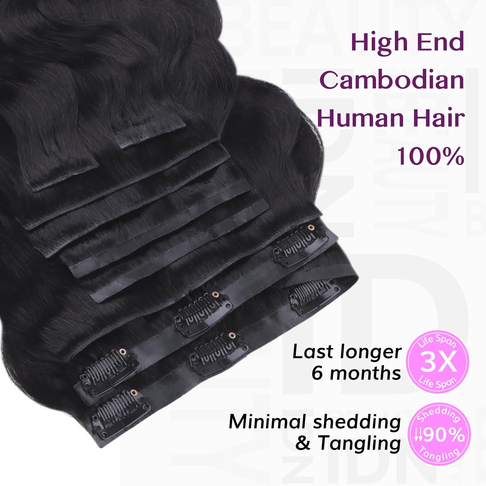 Idn Beauty 54 Invisi Edge Seamless Clip In Hair Extensions Human Hair Combo