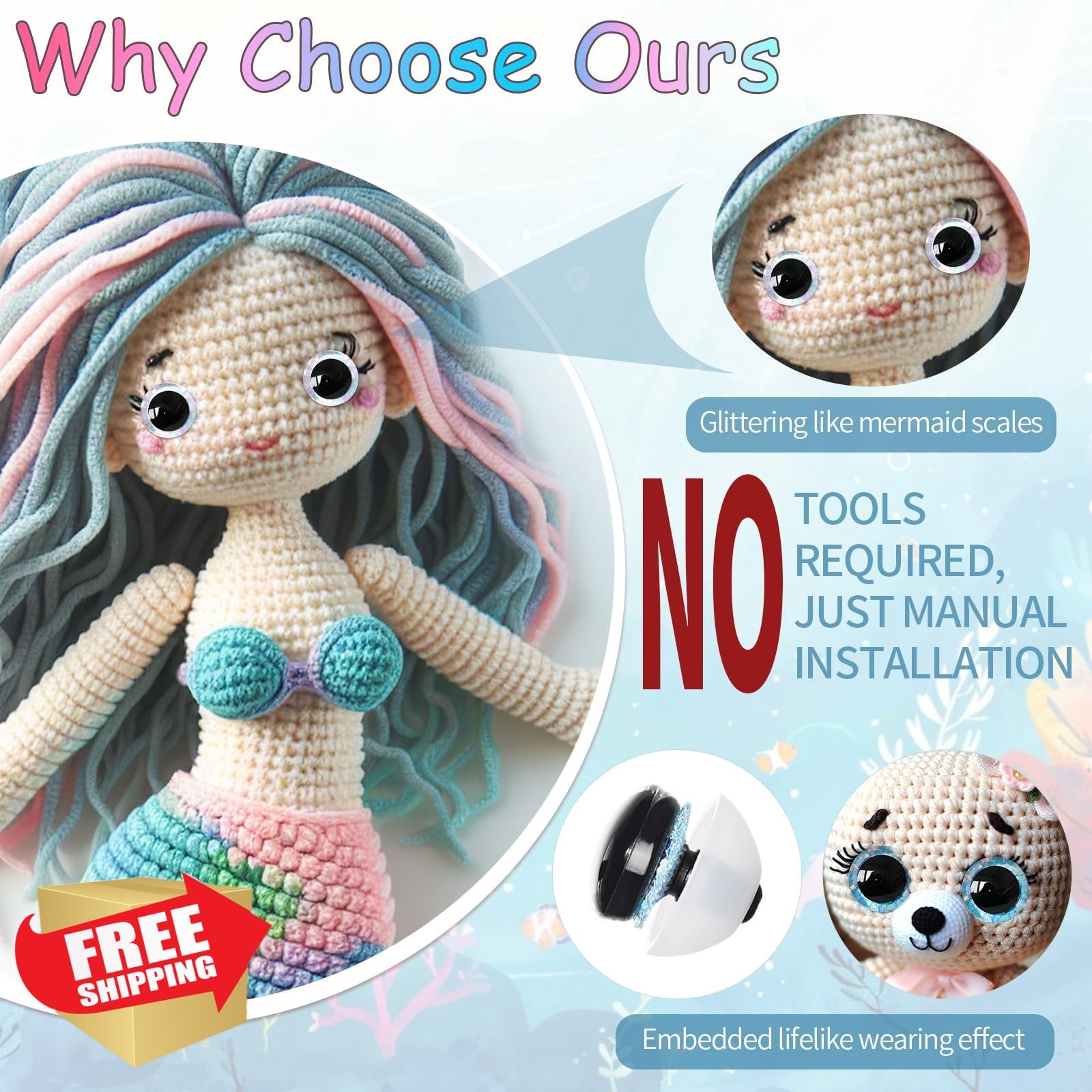 MUCUNNIA 16mm safety eyes crochet