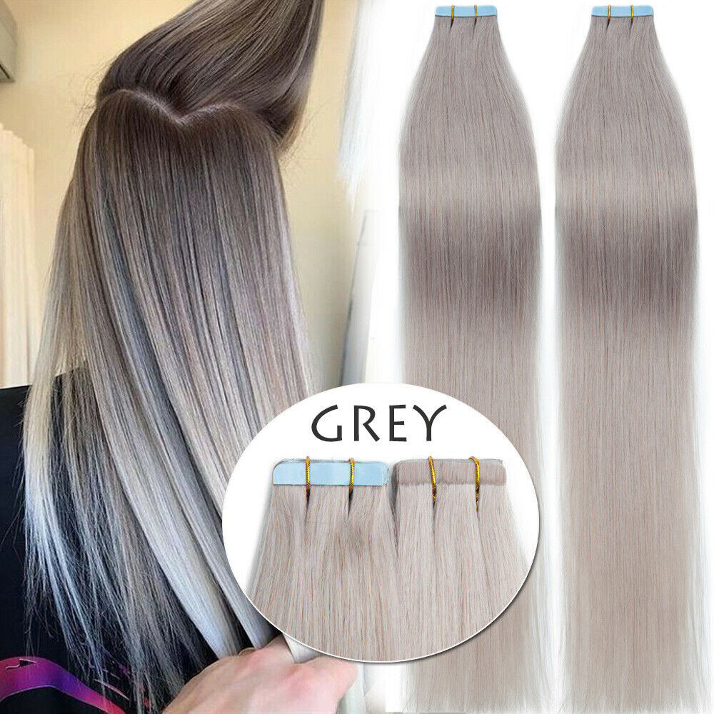 Invisible Tape-In Human Hair Extensions Skin Weft Remy Hair Ombre Thick 60pc US