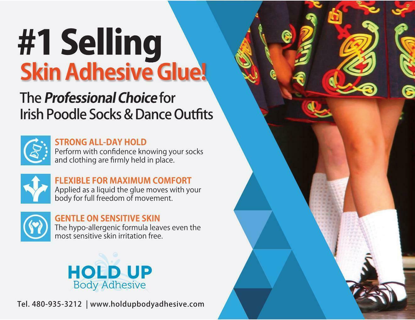 HOLD UP BODY ADHESIVE Panty hose glue socks Butt Glue Roll On It Stays – 2 Ounce